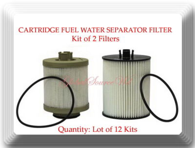 12 x Kit of 2 Fuel Filters FD4617 For Powerstroke F250 F350 F450 F550 08-10 6.4L