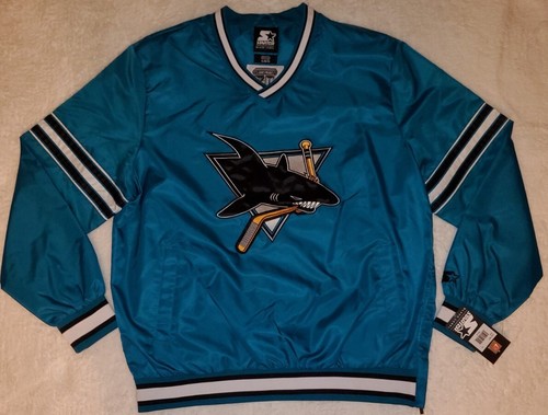 San Jose Sharks 🦈 Starter Pullover Windbreaker Jacket 1/4 Zip Waistband Sz XL🔥
