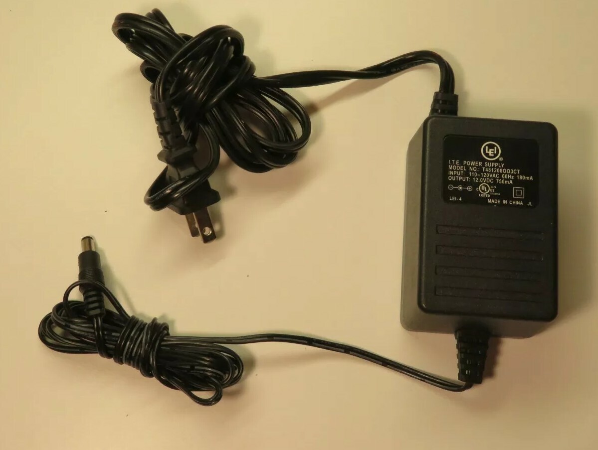 Lei T481208OO3CT AC/DC Adapter Power Supply Charger 12 Volts 750mA Transformer