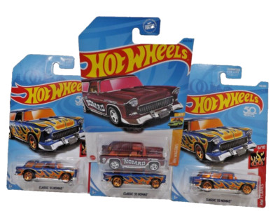 Hot Wheels Lot of 4 Classic 55 Nomads  3-HW Flames 1 - HW Wagons  2017-2021