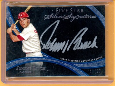 2014 Topps Five Star Johnny Bench ON CARD AUTO SILVER SIGNATURES #10/20