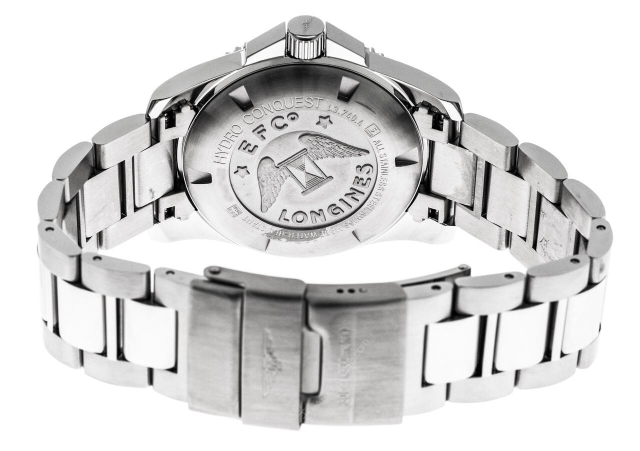 Pre-owned Longines Hydroconquest 41mm Quartz Ss Blue Dial Men's Watch L3.740.4.96.6