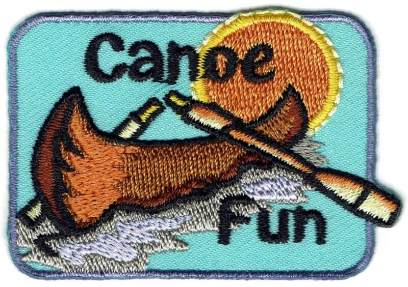 Girl Boy Cub CANOE FUN Trip Tour Patch Crests Badges SCOUT GUIDE canoeing river