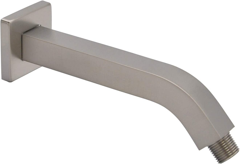 Shower Arm and Flange 8 Inch Solid Brass Square Both Brushed