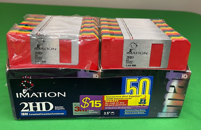 47 Imation 2 HD IBM Formatted 3.5'' Diskettes Open Package 1.44 MB