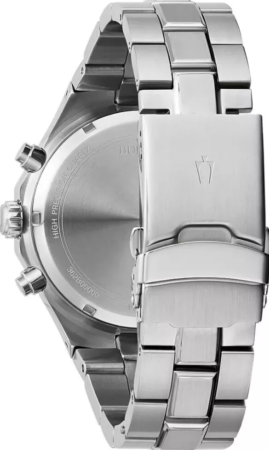 Pre-owned Bulova Classic Chronograph Stainless Steel Quartz Men's Watch 96b408