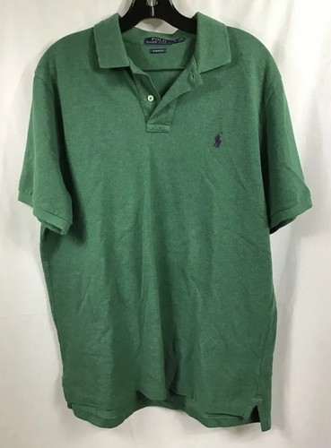 Men's Polo by Ralph Lauren Green Collared Polo Shirt Size Large Great Quality