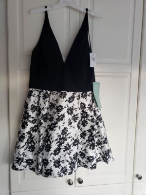 DJ Jaz Black & White Cocktail Dress - Short / Sleeveless - Juniors sz 13 - NEW