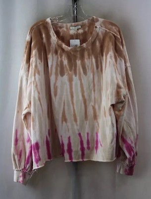 NEW Women EverEve Z-Supply Multicolor Sahara Tie-Dye 100% Cotton Sweater Size XL