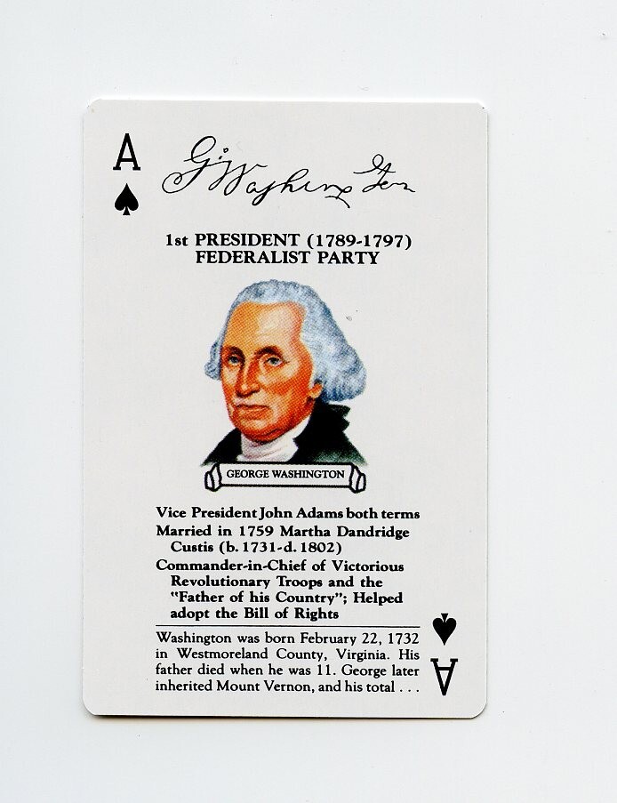 【新品】RRL プレイングカード トランプ TN27192 GEORGE WASHINGTON #AS President Info Trading Card | eBay