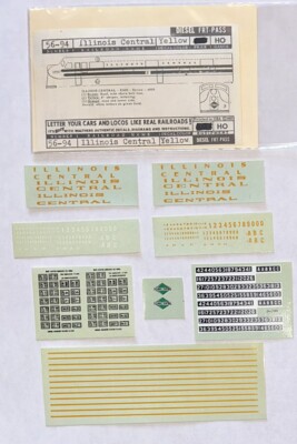 WALTHERS HO SCALE DECAL-ILLINOIS CENTRAL/IC CAB DIESEL - #934-56-94