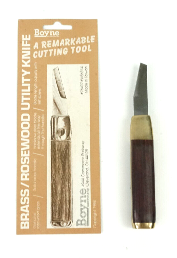 Boyne Brass & Rosewood Utility Knife Cutting Tool Crafting #76497