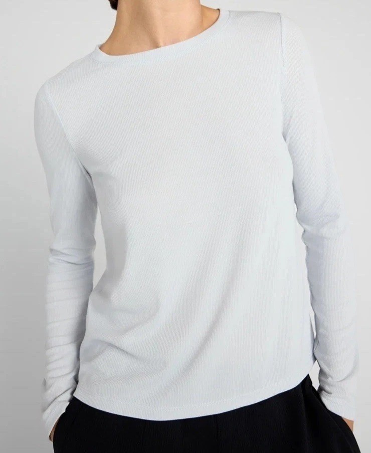 Mondetta Womens Light Blue Long Sleeve Anti-Odor Top Tencel Blend Size S