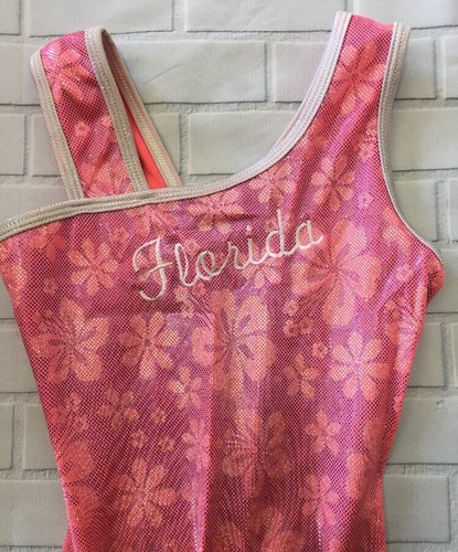 Alpha Factor Women's Gymnastics Leotard Adult Xtra Small Florida Flowers G79