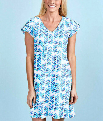 NWT FRESH PRODUCE M Maritime Mosaic Amelia Jersey Cotton Sun Dress USA White
