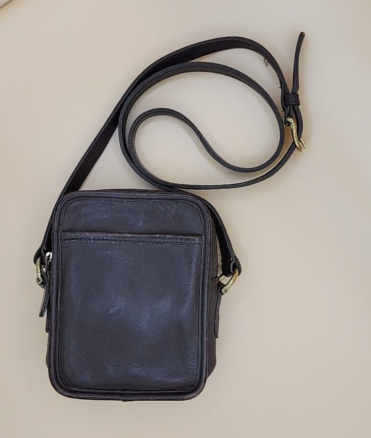 Vintage Coach Camera Bag Brown Leather Crossbody 9973 Made