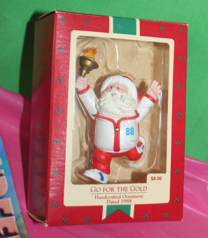 Hallmark Keepsake Go For The Gold Vintage 1988 Olympic Theme Santa Ornament