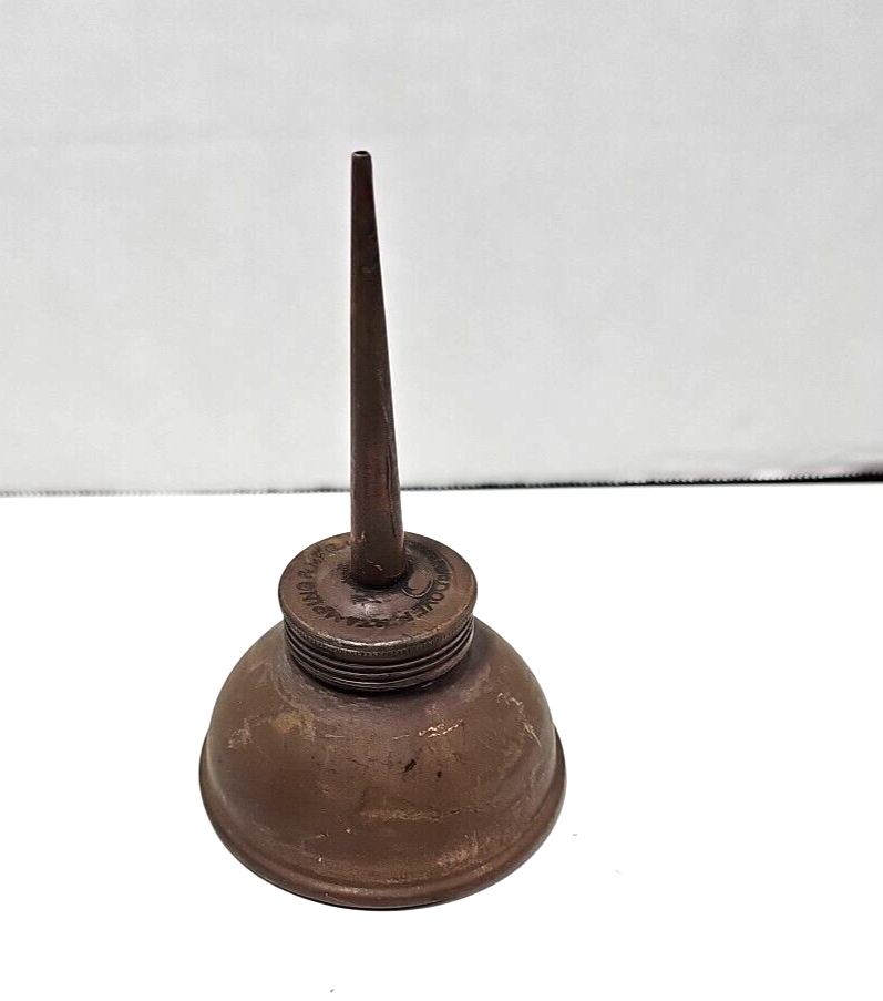 Vintage Dover Stamping MFG CO Cambridge Mass Oiler Oil Can 5.5" Copper