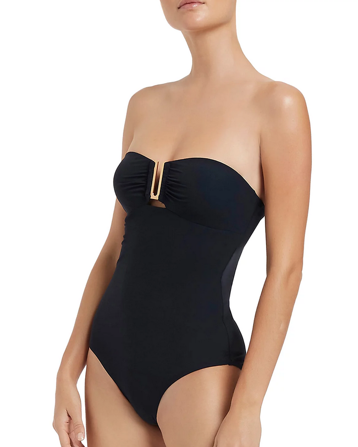 JETS Bandeau One Piece Swimsuit MSRP $187 Size 4 # 30B 617 Blm
