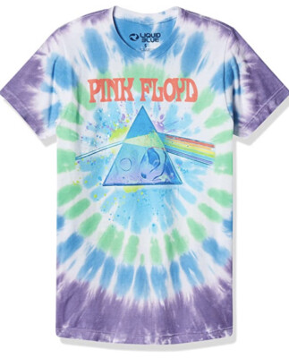 Liquid Blue Pink Floyd Dark Side Oil Paint Tie Dye Short Sleeve T-Shirt XL