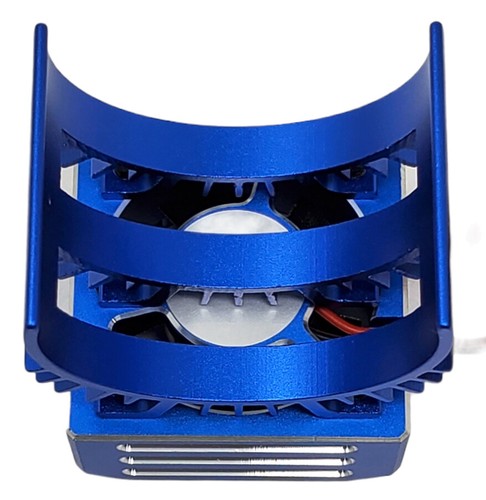 NHX Alum Case 540 / 550 Motor Turbo Cooling Fan Blue : Rustler 4x4 VXL