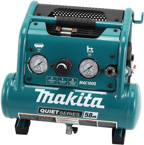 Makita MAC100Q Quiet Series, 1/2 HP, 1 Gallon Compact, Oil-Free, Electric...