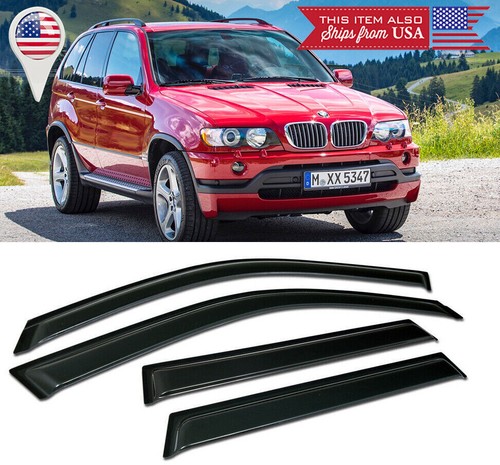 4 Pc Window Visor Deflector Sun Vent Rain Wind Guard Shade Fit 00-06 BMW X5 E53
