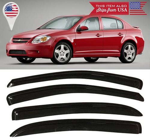Window Visor Deflector Sun Vent Rain Wind Guard Shade Fit 05-10 Chevy Cobalt 4D