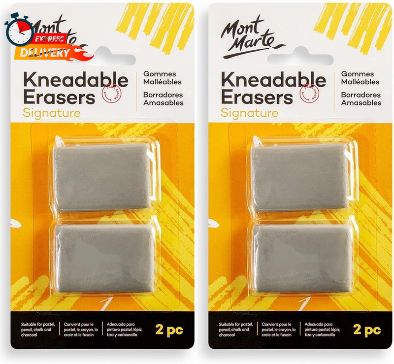 Kneadable Erasers Signature 2Pc 2-Pack, Kneaded Erasers for Drawing, Create High