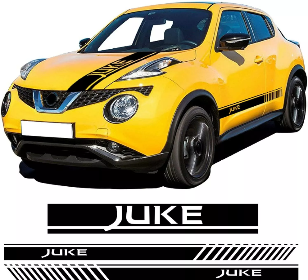 Fits Nissan Juke Bonnet and Side Stripes Graphics Both Sides Decals Stickers 01