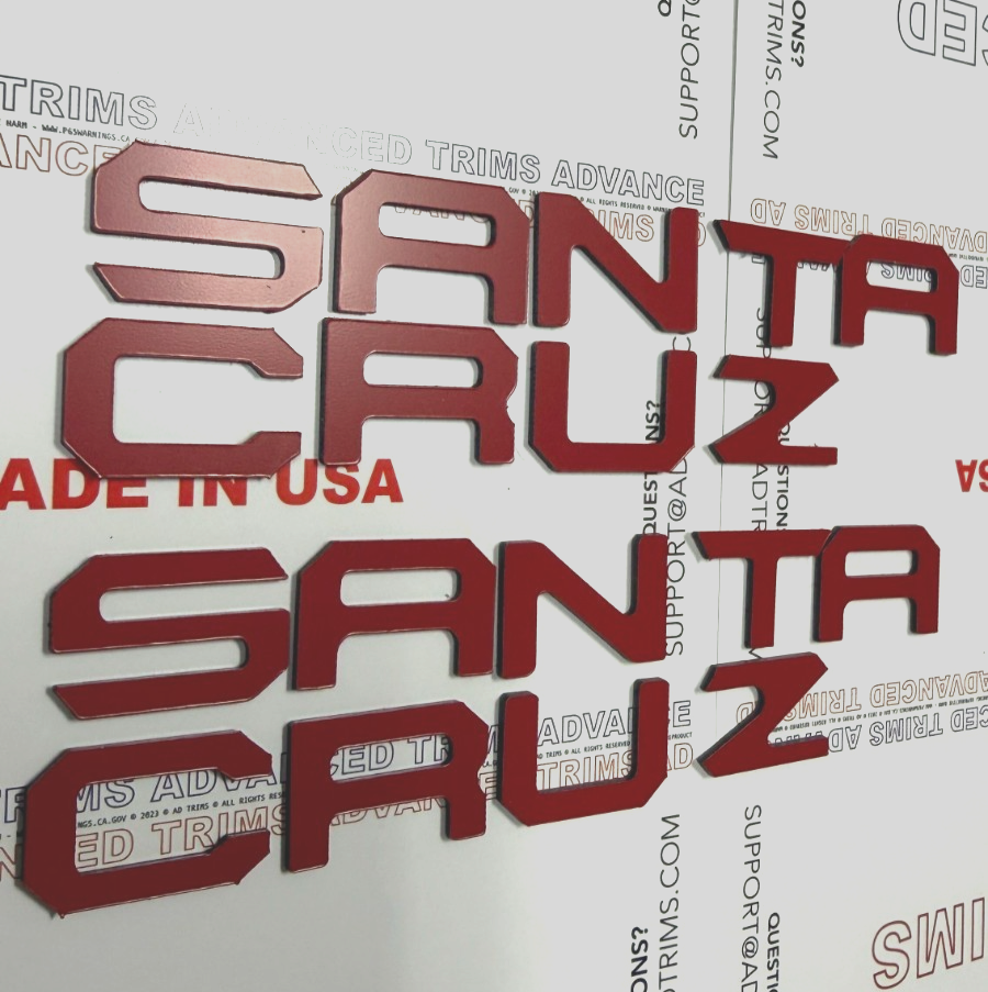 x2 RED Plastic Side Letters for Hyundai Santa Cruz 2022 23 24 25 2026 Inserts