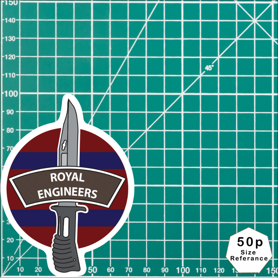 Royal Engineers Vinyl Decal, TRF Colours & Bayonet Design - 10cm - Picture 4 of 5