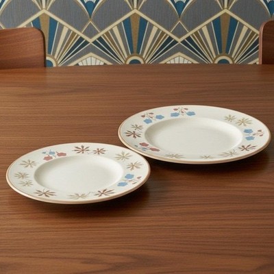 Franciscan Larkspur Bread & Butter Plates, Set of 2, Vintage Mid-Century Ceramic