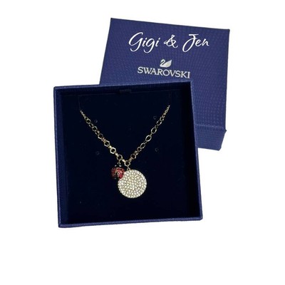 Swarovski Lisabel Gold Tone Dark Multi Colored Crystal Ladybug Necklace 