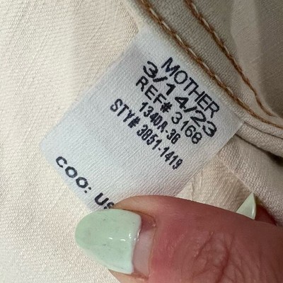 Pre-owned Mother Denim Mountain Drifter Geometric Denim Jacket Moroccan Rug Burn Size S In Red