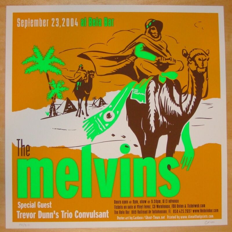 2004 The Melvins - Tallahassee Silkscreen Concert Poster s/n by Pete Cardoso