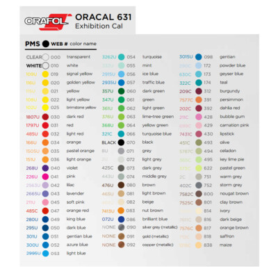 Oracal 631 Vinyl for Indoor Signs Graphics Wall Art Removable - 24in x 10yd Roll