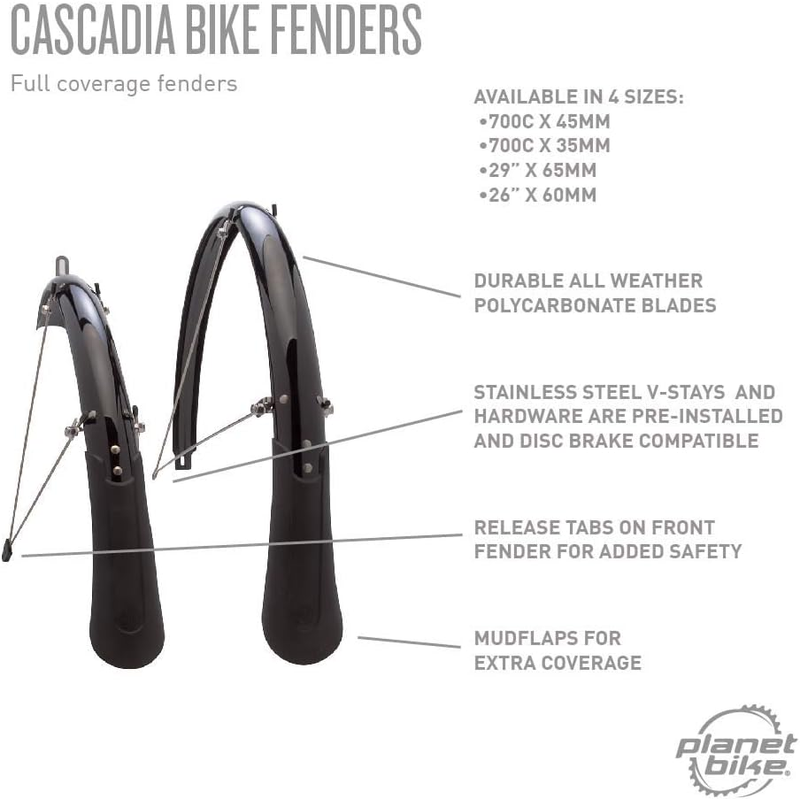 Cascadia Bike Fenders - 700C X 35Mm