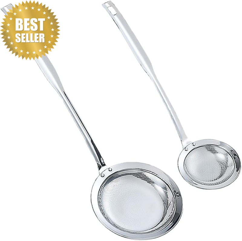 Upgrade Spoon Extra Fine Mesh Strainer with Handle, Fine Mesh Stainless Steel Co