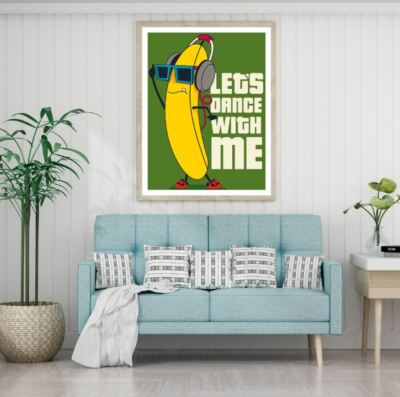 Banana & Quote Vector Art Design Print Premium Poster High Quality choose sizes