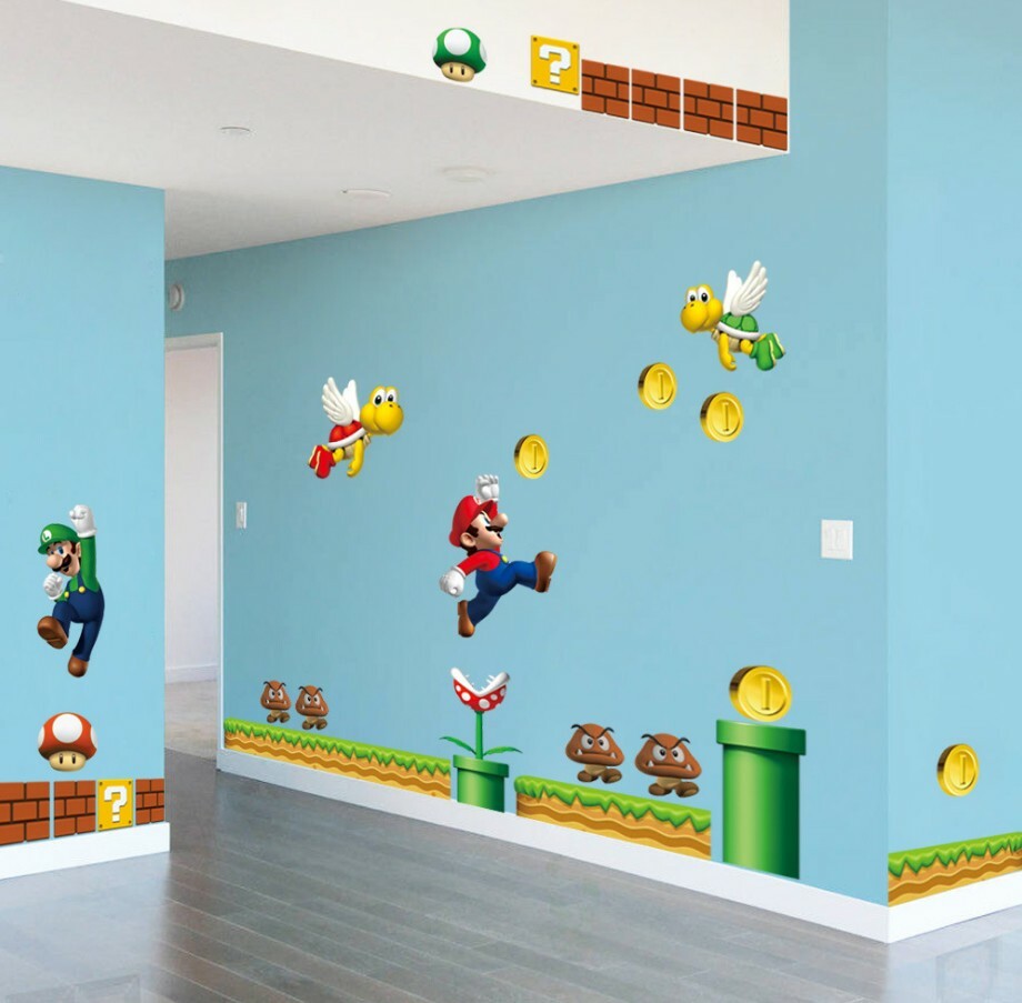 Super Mario Bros Wandtattoo Wandsticker Wandaufkleber Kinderzimmer Wand Dekor