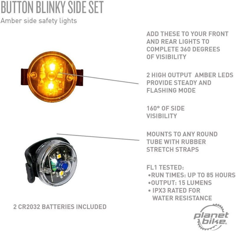 Button Blinky Amber Bike Side Lights