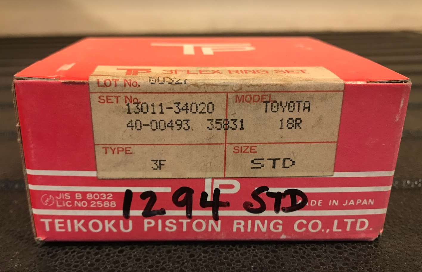 Teikoku Piston Rings - 13011-34020 STD / Grant 1294 STD - Fits