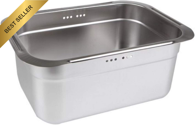 Stainless Steel Basin Bucket Dishpan Dish Washing Bowl Basket Portable Tub Rack