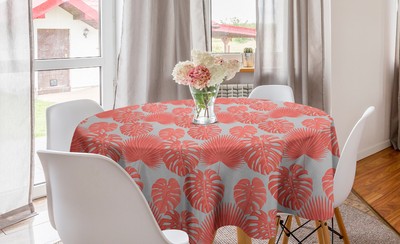Ambesonne Tropical Summer Round Tablecloth Table Cover for Dining Room Kitchen