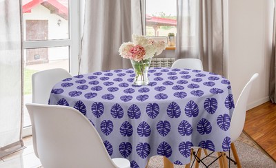Ambesonne Blue Round Tablecloth Table Cover for Dining Room Kitchen
