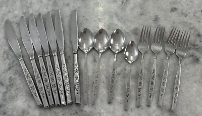 WM. A. ROGERS PREMIER ONEIDA SPANADA STAINLESS 15 PCS Forks Spoons Knives