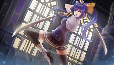 Anime girls blazblue mai natsume thighhighs katana Playmat Gaming Mat Desk