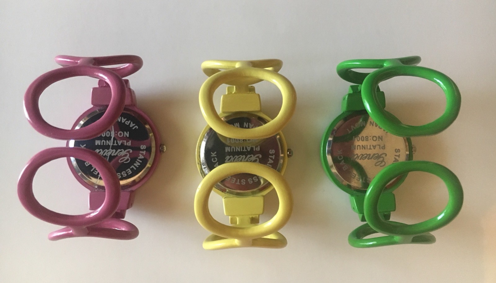 Three Geneva Ladies Watches new batteries (Very Colorful)