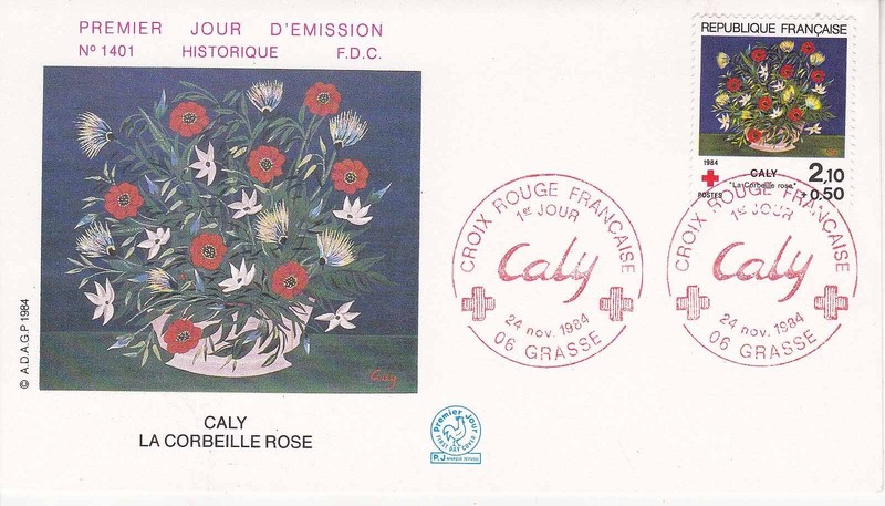 Enveloppe 1er Jour 1401 1984 Croix Rouge Tableau De Caly